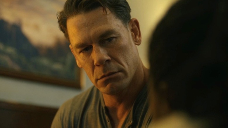 John Cena as Christopher Smith looking down in Peacemaker