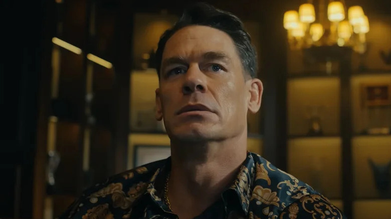 John Cena's Chris Smith wearing a gaudy shirt on Peacemaker