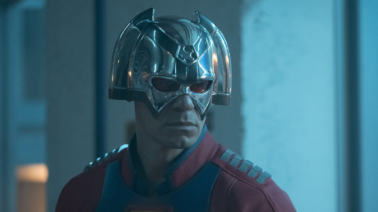 John Cena as a peacemaker who wears his awakening uniform on the peacemaker