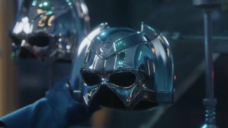 Peacemaker helmets on display