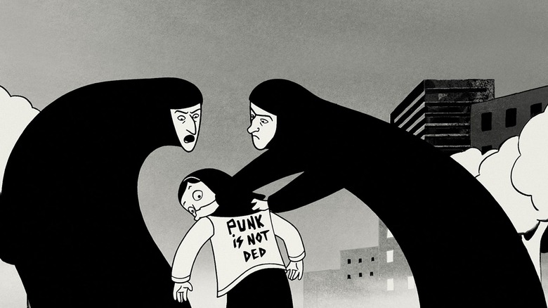 Marji getting reprimanded in Persepolis