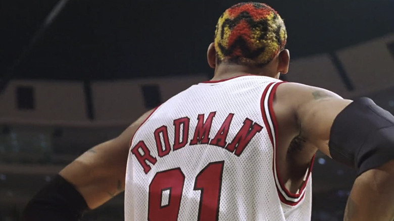 Dennis Rodman on the court