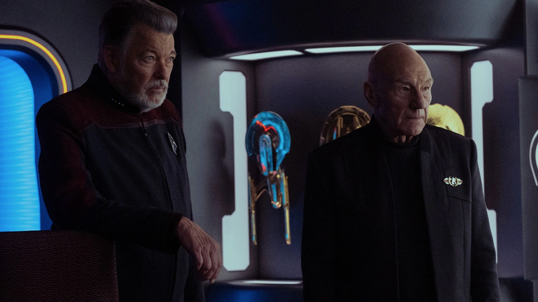 Jonathan Frakes and Patrick Stewart in Star Trek: Picard