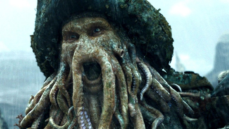 Davy Jones screaming in anger in Pirates of the Caribbean: At World's End