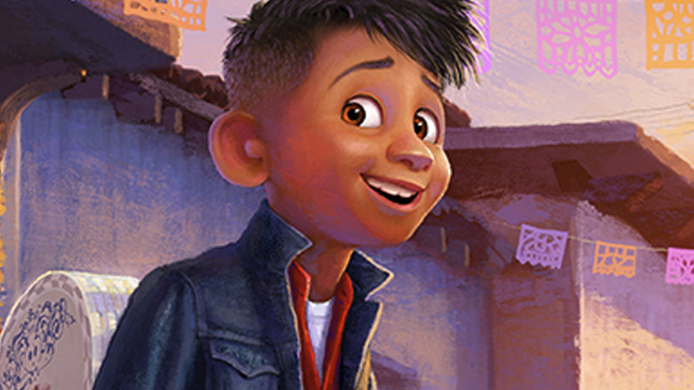 Anthony Gonzalez as the voice of Miguel walking down a street in Coco 2