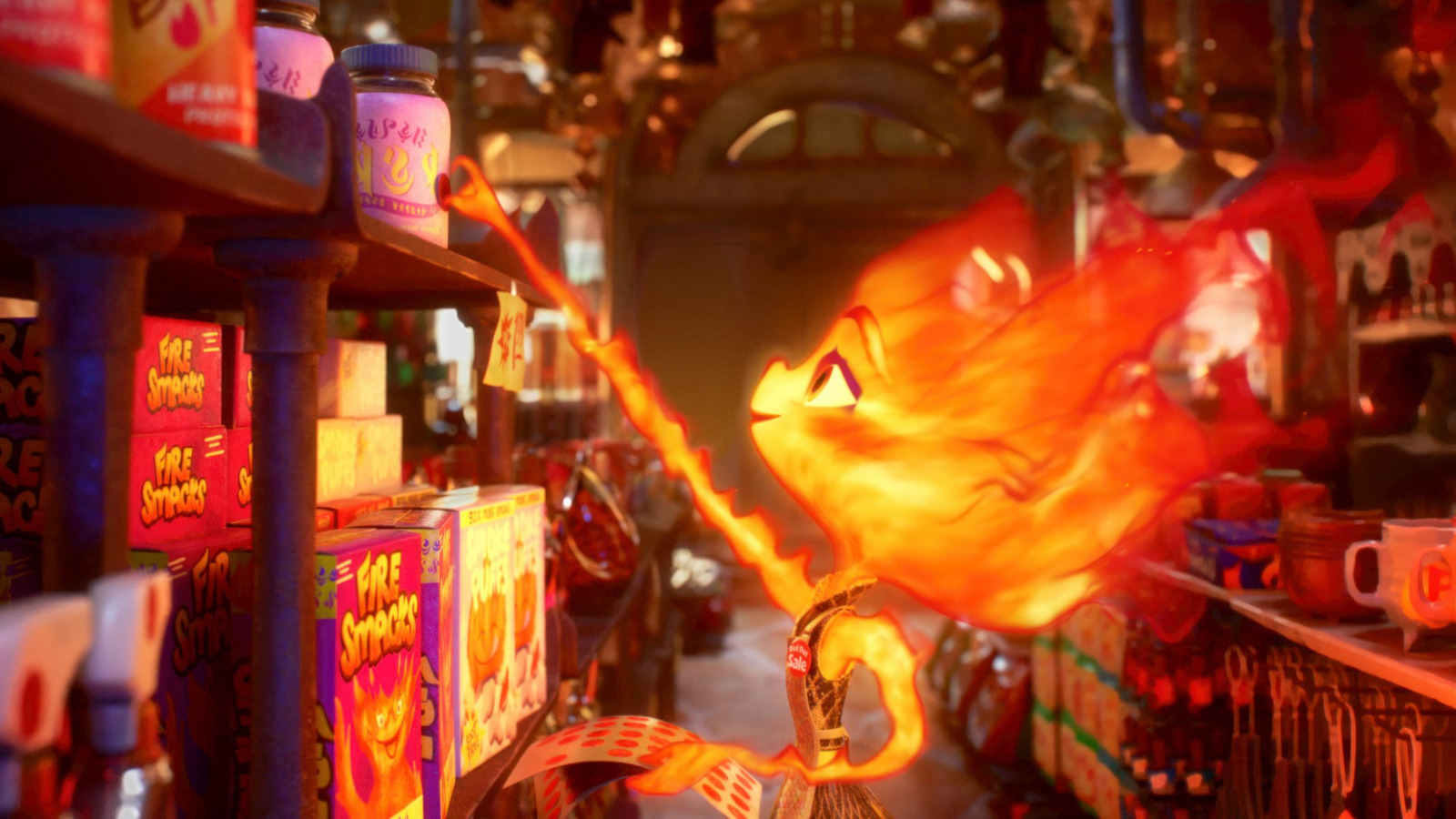 Pixar’s Elemental has so many assorted snacks, drinks, and in-universe merchandise