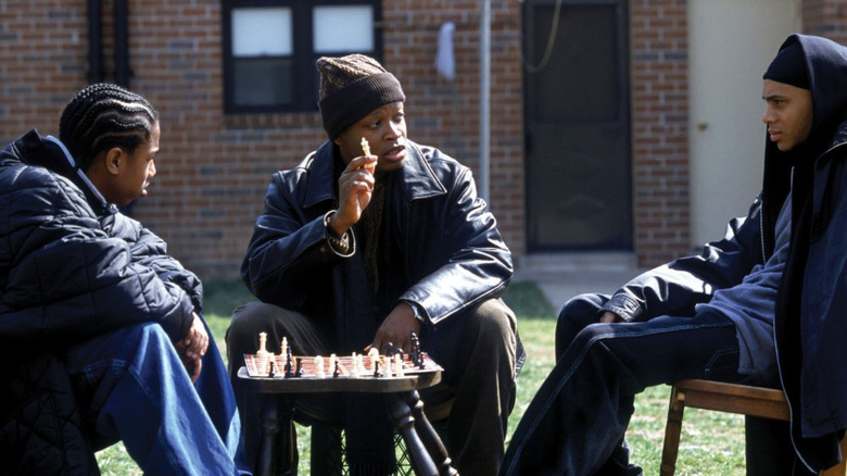 Wallace (Michael B. Jordan), D'Angelo Barksdale (Lawrence Gilliard Jr.) and Bodie Broadus (J.D. Williams)