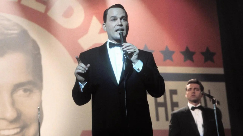 Ray Liotta holding microphone The Rat Pack