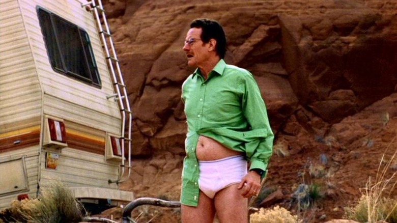 Walter White in his tighty whities in Breaking Bad