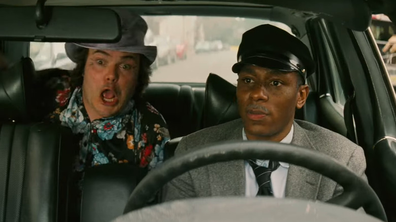 Jack Black as Jerry as Miss Daisy and Mos Def as Mike as Morgan Freeman in a fake Driving Miss Daisy in Be Kind Rewind