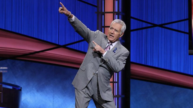 Alex Trebek hosting Jeopardy!