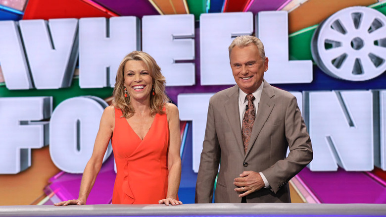 Vanna White and Pat Sajak on Wheel of Fortune