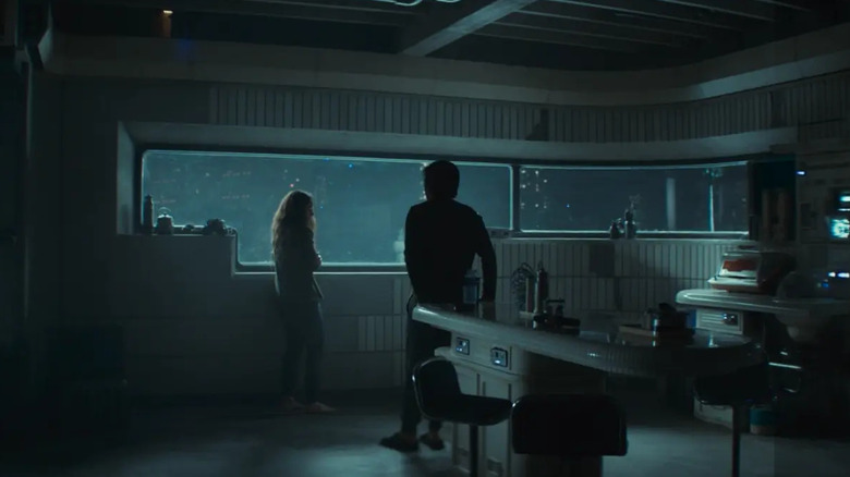 Bix and Cassian in an apartment on Coruscant in Andor