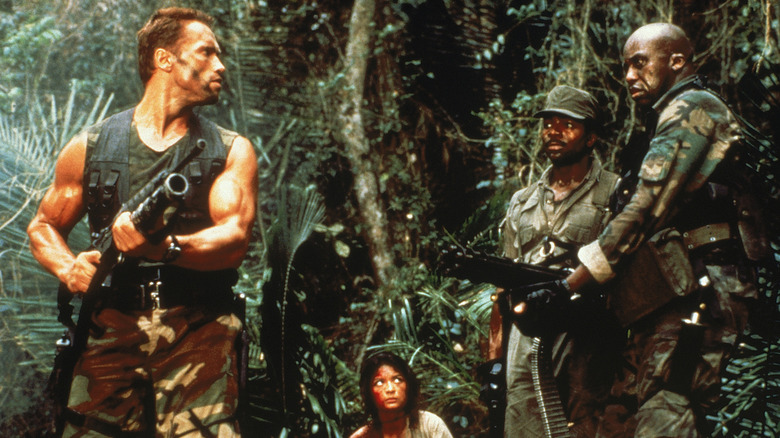 Arnold Schwarzenegger, Carl Weathers and Bill Duke in Predator