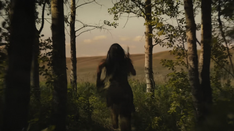 Amber Midthunder running in Prey