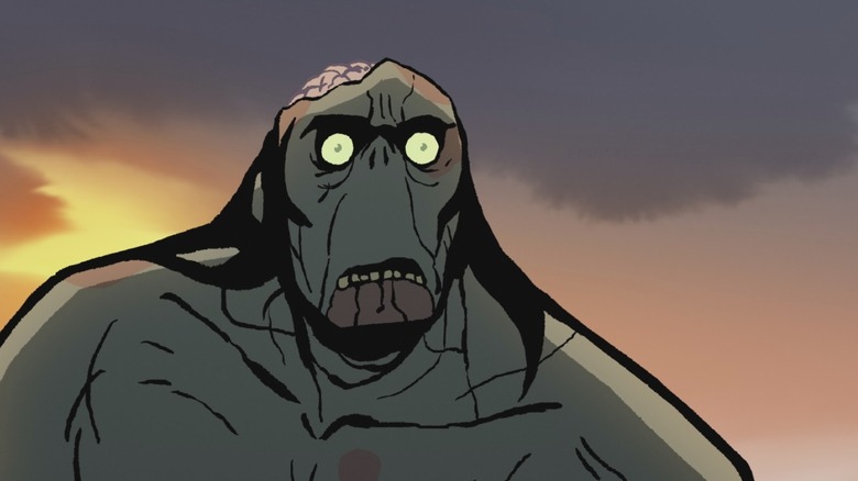 A zombie Spear looks at the distance with empty eyes in Primal