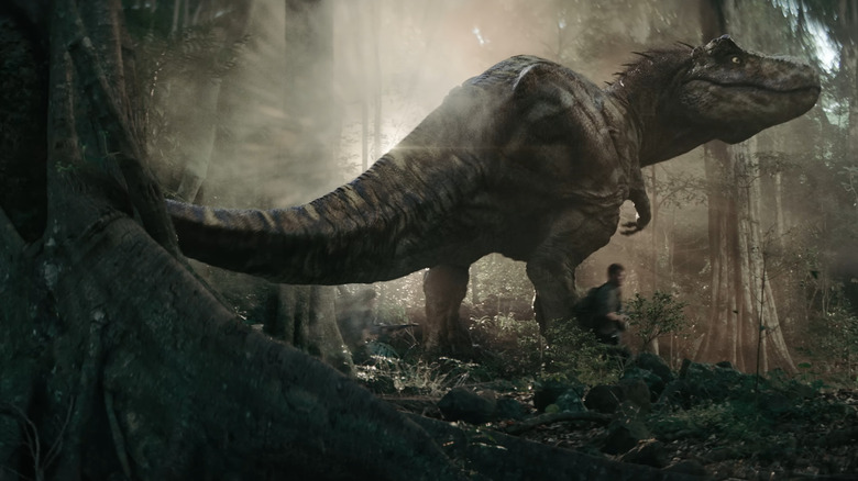 The T-rex stompping through the jungle in Primitive War