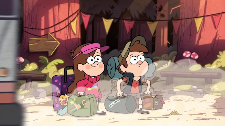 gravity falls dipper and mabel stand with bags