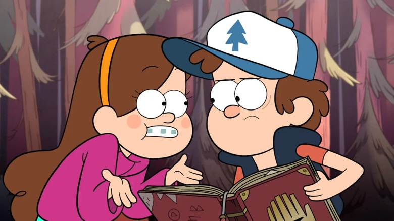gravity falls dipper and mabel stand with bags
