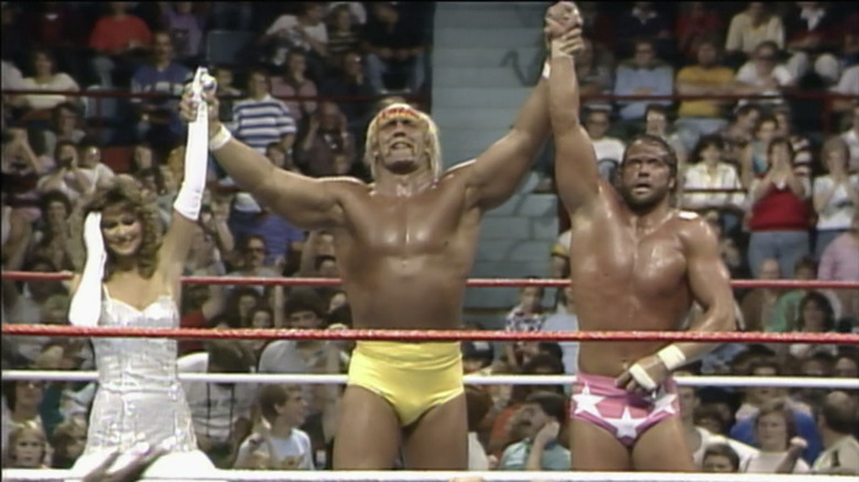 Miss Elizabeth, Hulk Hogan, and "Macho Man" Randy Savage