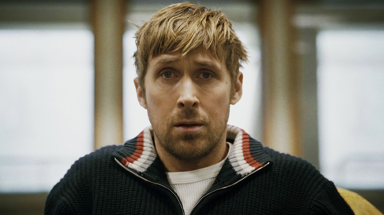 Ryan Gosling's Dr. Ryland Grace looks worried in closeup in Project Hail Mary