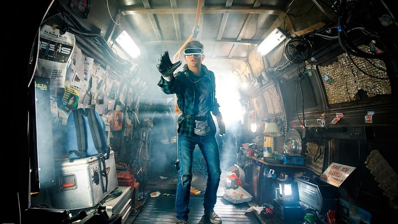 Tye Sheridan as Wade Watts in his OASIS rig in Ready Player One