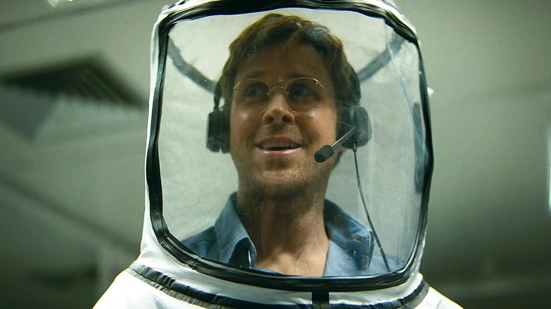 Ryan Gosling as Ryland in a clean room suit in Project Hail Mary