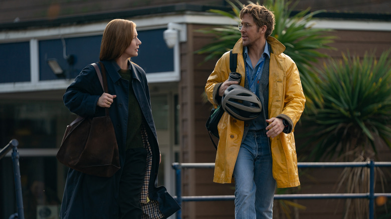 Sandra Huller as Eva walking with Ryan Gosling as Ryland Grace in Project Hail Mary