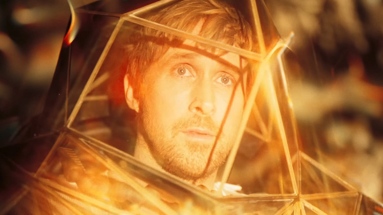 Ryan Gosling's Dr. Ryland Grace looks out of a space suit in closeup in Project Hail Mary