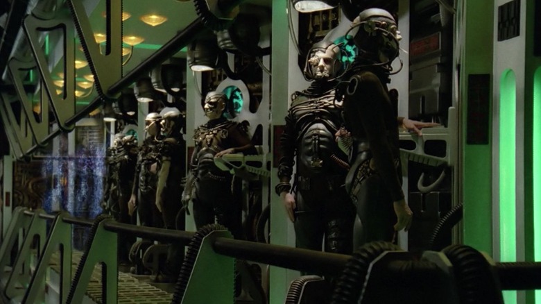 A line of Borg on Star Trek: The Next Generation