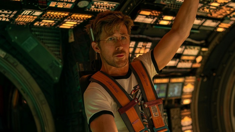 Ryan Gosling as Ryland strapped into the seat of his ship in Project Hail Mary