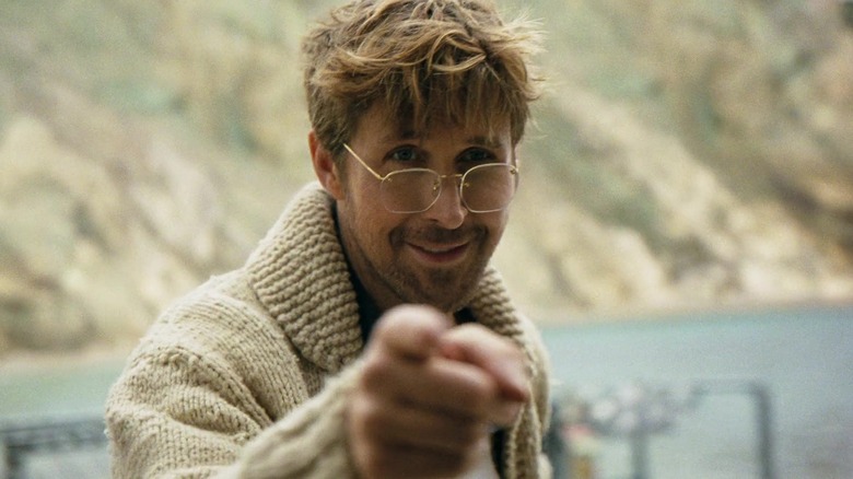 Dr. Ryland Grace pointing at something in Project Hail Mary
