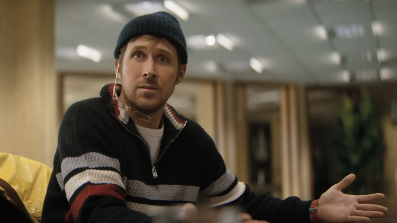 Ryland Grace (Ryan Gosling) at a meeting in Project Hail Mary