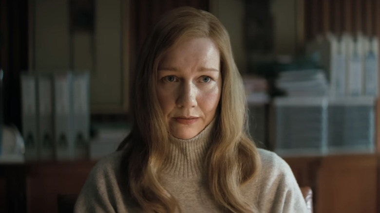 Eva Stratt (Sandra Hüller) looks serious in an office in Project Hail Mary