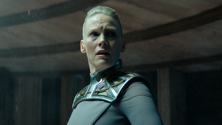 Laura Birn looks concerned in Foundation season 3