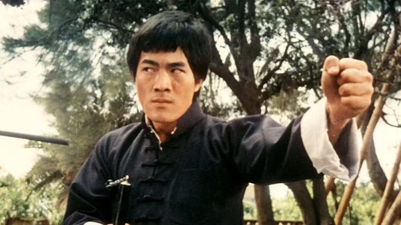 Bruce Li is about to do violence as Chen Shan in Fist of Fury II