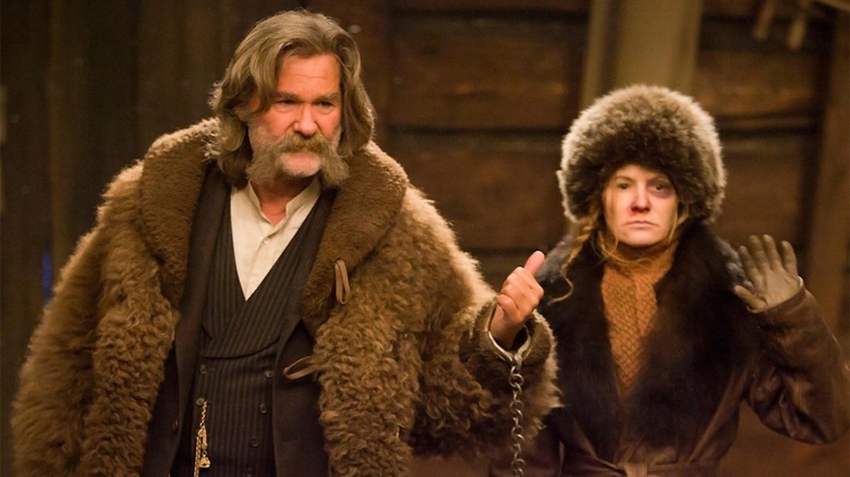 Kurt Russell and Jennifer Jason Leigh in The Hateful Eight