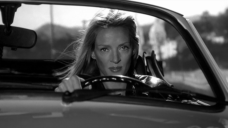Kill Bill: Vol. 2, Beatrix driving in black and white