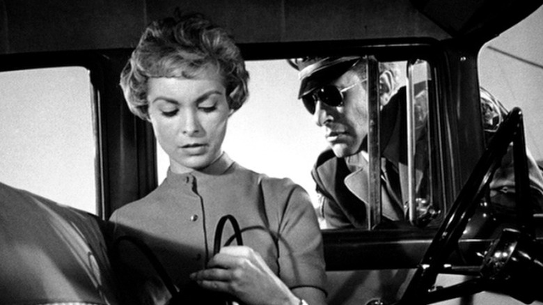 Mario Crane being intimidated by a cop outside of her car in Psycho