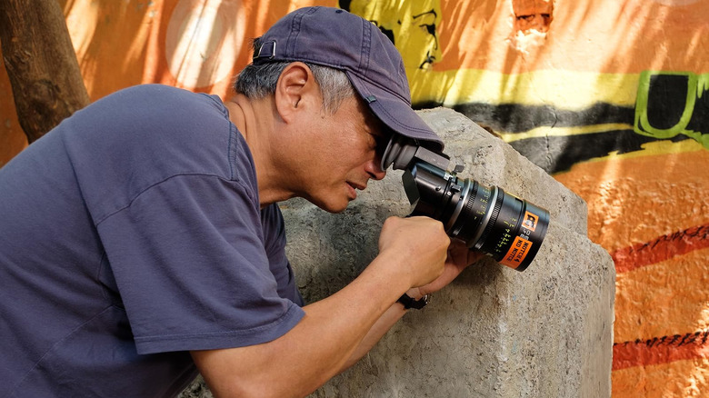 Ang Lee working on a shot behind the scenes on Gemini Man