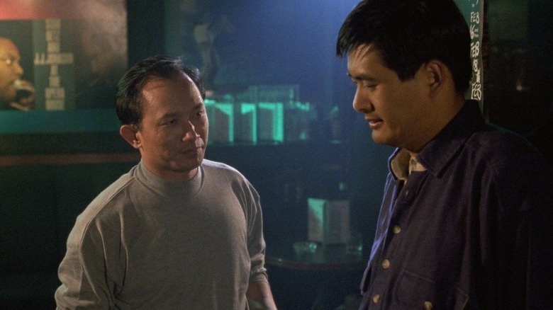 John Woo in his director's cameo talking to Chow Yun-fat's Tequila in Hard Boiled