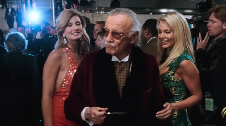 Stan Lee as Hugh Hefner in his cameo in Iron Man