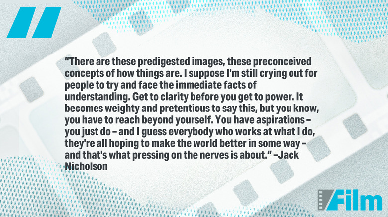 A quote from Jack Nicholson is seen on a white background with SlashFilm branding