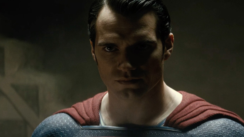 Superman scowls