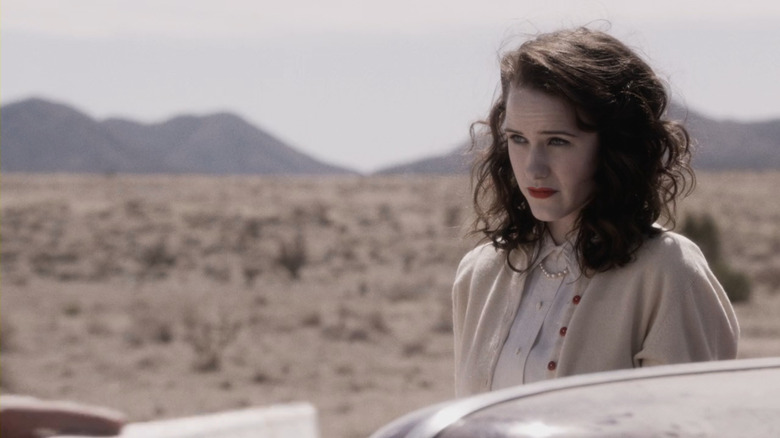 Abby (Rachel Brosnahan) standing in the desert in Manhattan