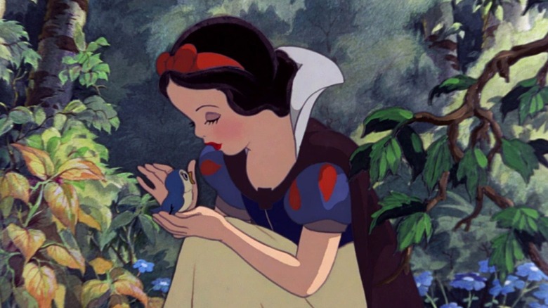 Snow White holding a bird in Snow White and the Seven Dwarfs