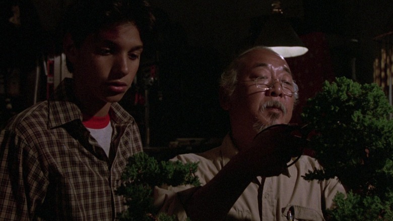 Ralph Macchio and Pat Morita in The Karate Kid 
