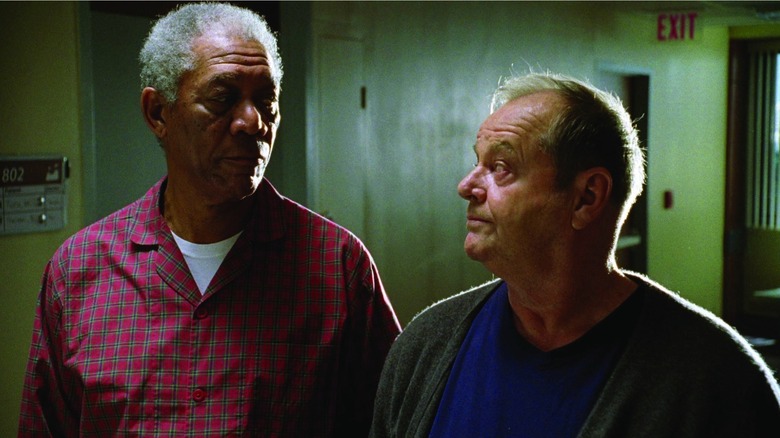 Carter (Morgan Freeman) and Edward (Jack Nicholson) reckon with life in The Bucket List