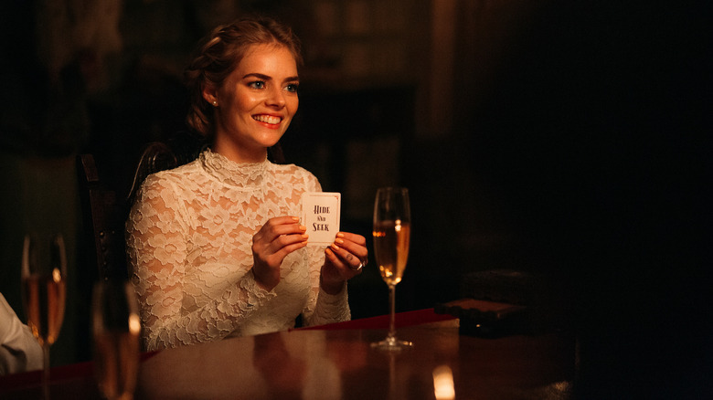 Samara Weaving as Grace in "Ready or Not"