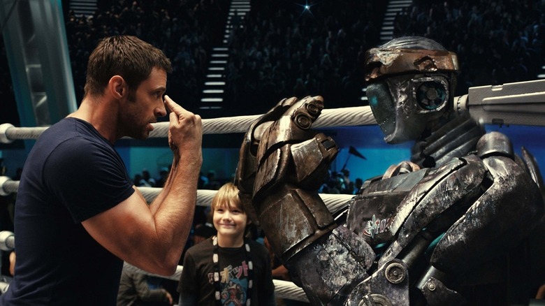 Hugh Jackman and Atom in Real Steel